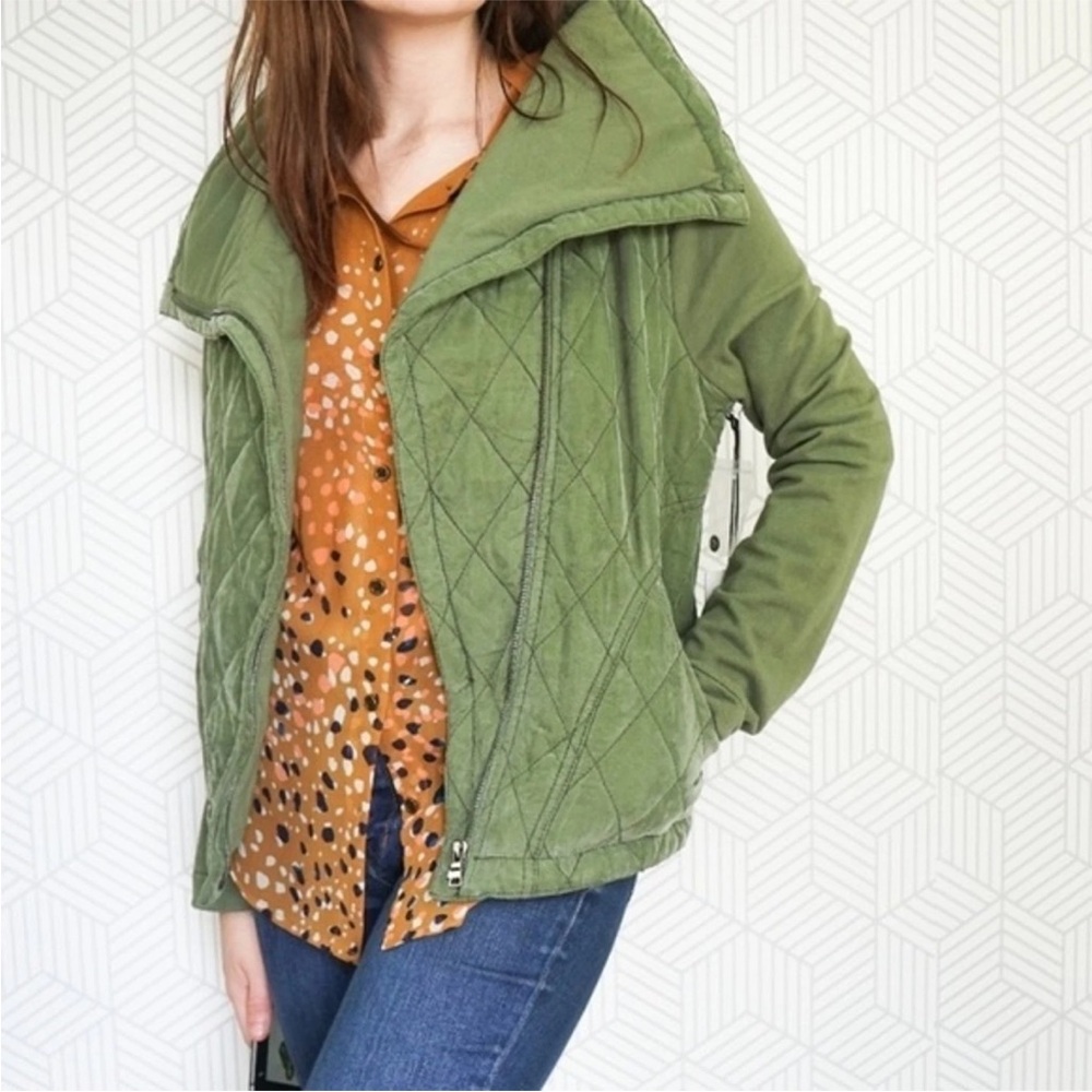 Anthropologie Marrakech Quilted Phoebe Jacket in Olive Green W2232 Sz S - Picture 2 of 10